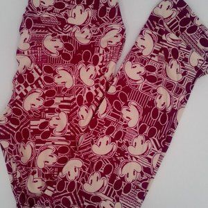 LULAROE DISNEY LEGGINGS ONE SIZE MICKEY MOUSE HOT PINK